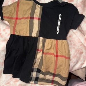 Burberry Black and Tan Plaid Dress